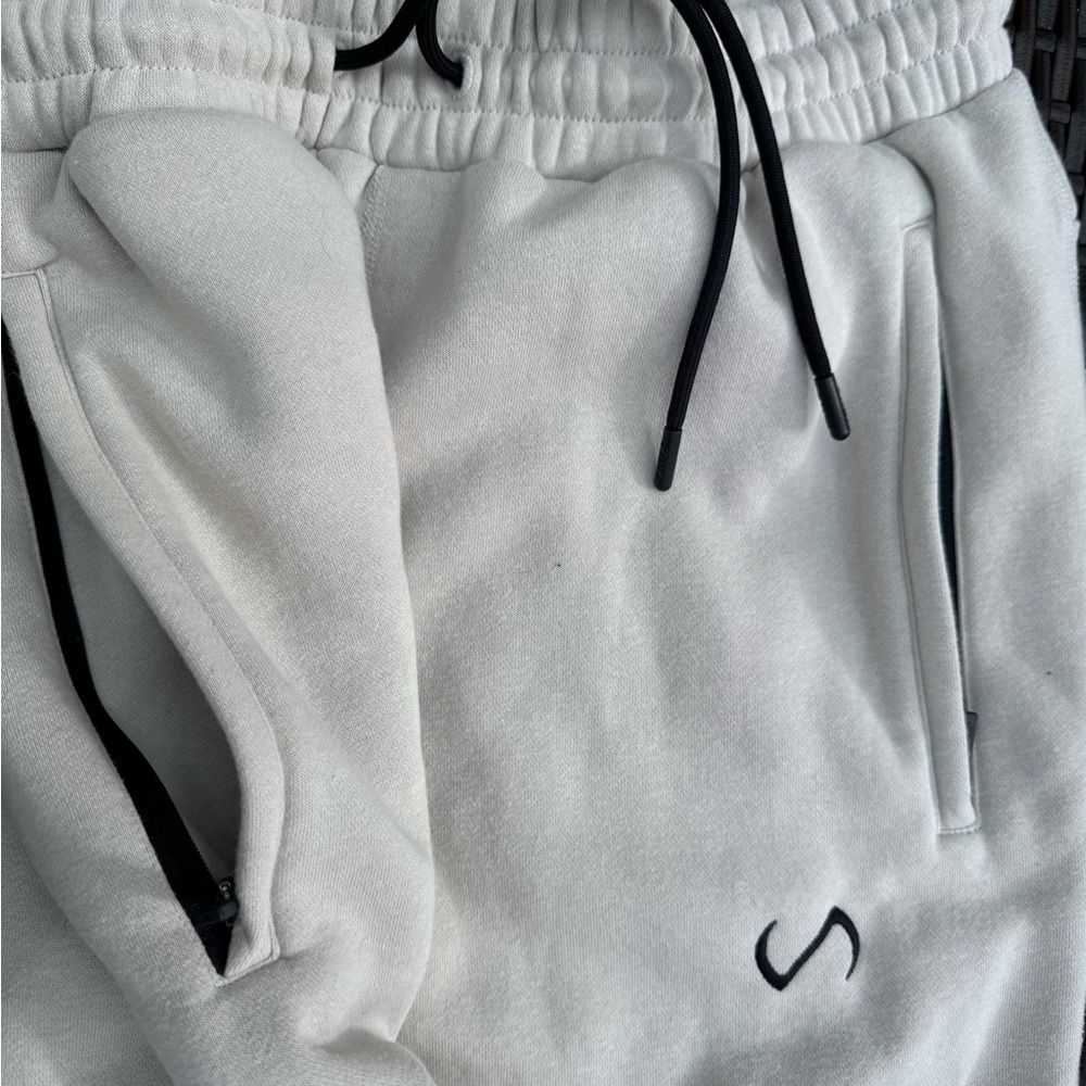 Stylish Cream Joggers with Black Accents
